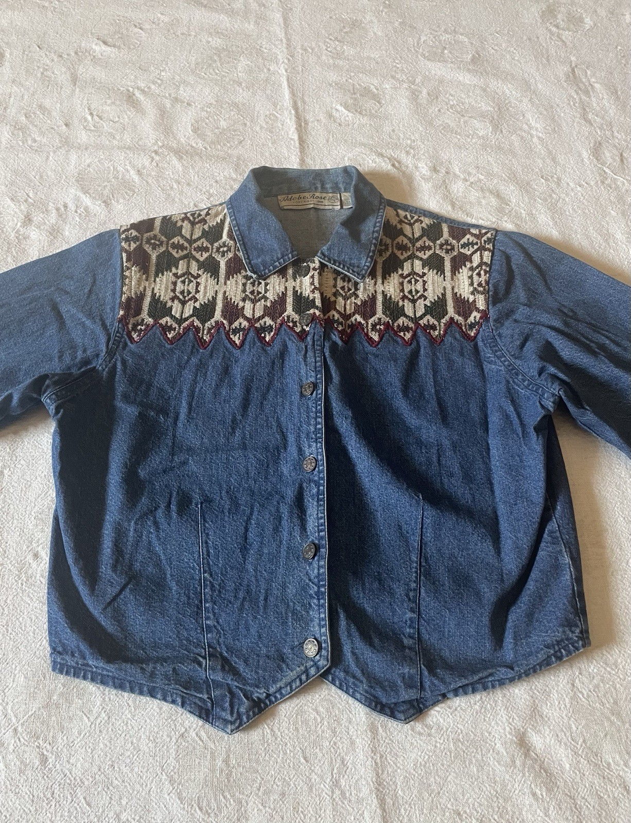 VINTAGE Adobe Rose Denim/Tapestry   Jacket - image 2
