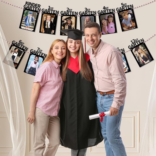 Graduation Decorations 2025, Kindergarten to 12th Grade Photo Banner, Black - Picture 6 of 8