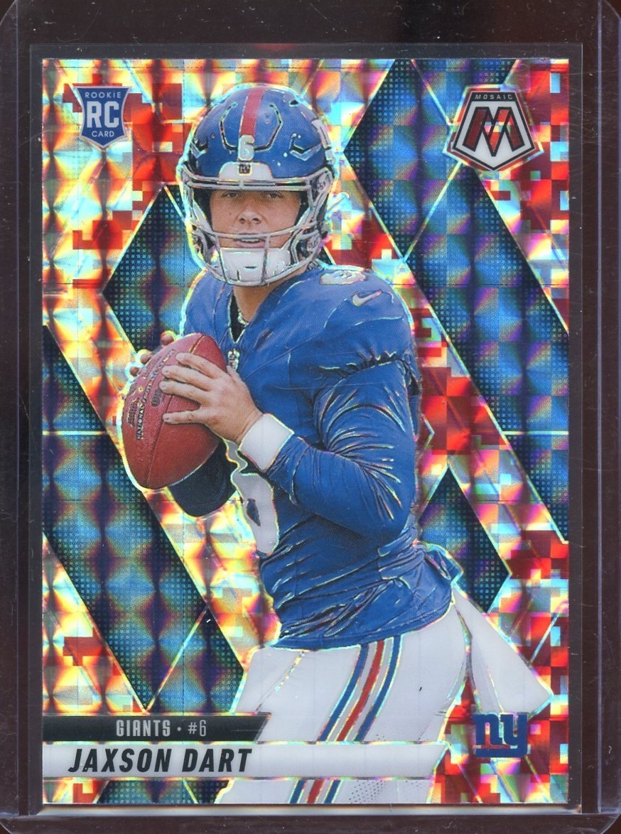 2025 Panini Mosaic Jaxson Dart RED CAMO Prizm Rookie RC #362 NEW YORK GIANTS
