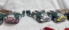 (3) set of Triumph TR3 TR3A LeMans Tribute Kyosho 1:18 scale diecast cars - NLA