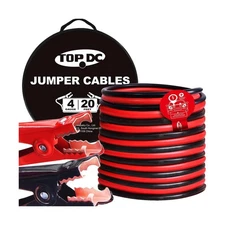 TOPDC 4 Gauge 20 Feet Jumper Cables for Car, SUV and Trucks Battery, Heavy Du...