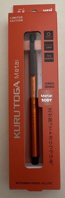 Uni Kurutoga Metal 0.5mm Mechanical Pencil Sunrise Orange Limited Edition New