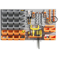 44 PCS Wall Mounted Pegboard Tool Organizer Rack Kit