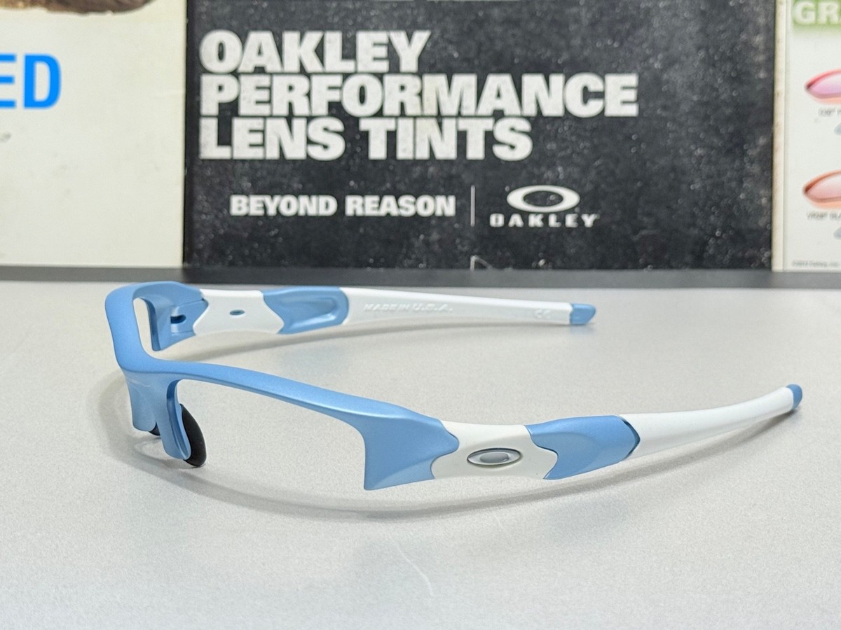 新品　オークリー　TB FLAK JACKET XLJ ライトブルー Oakley Flak Jacket 1.0 XLJ POWDER Blue w/ Silver Icons 63/14 133