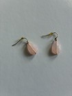 Pink Teardrop Stone Dangle/Drop Earrings, Hook Closure, Bezel Set Pair — photo 3