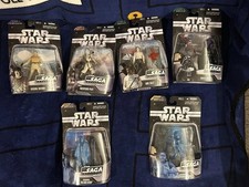 2006 Star Wars Saga Collection Lot Of 6 Figures Hasbro Han Vader Rieekan More