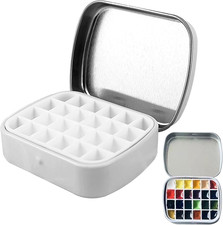Leerer Aquarellkasten Metall 24 Fächer Magnet Reise Wasserfarbkasten Malkasten