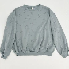 Rylee + Cru Kids Shark Print French Terry Pullover Sweatshirt Size 10-12Y Blue