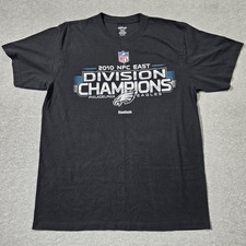 Philadelphia Eagles Mens XL Black Reebok T Shirt NFL Football 2010 Champions