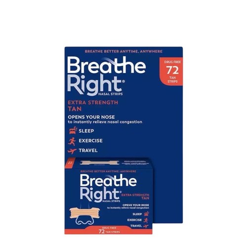 Tiras nasales Breathe Right CLARAS Y BRONCEADAS alivio de ronquidos extra fuerza 72 CT - Imagen 7 de 7