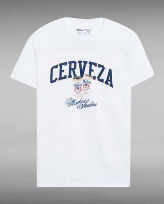 Market Studios x Modelo White Double-Sided T-Shirt Size Large STREETWEAR NEW!!