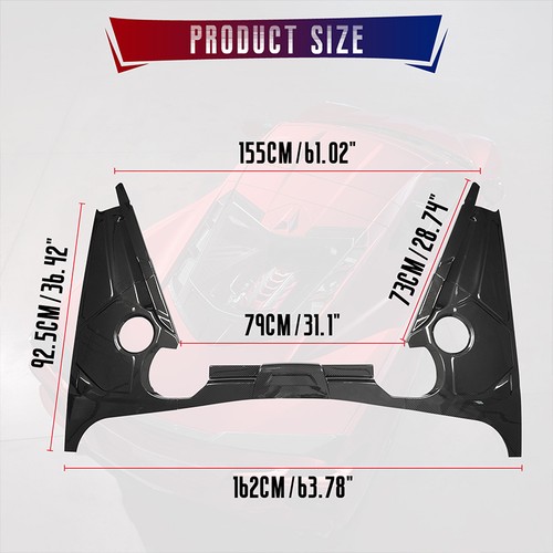 Carbon Fiber Engine Bay Panel Cover Frame For Chevrolet Corvette C8 2020-2024 - Picture 8 of 13