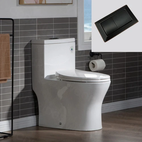 WOODBRIDGEE Modern Elongated One piece Toilet Dual flush 1.0/1.6 GPF,with Sof...