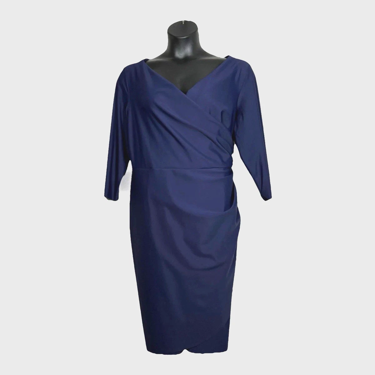 alex evenings 3 4 sleeve belted sheath dress Alex Evenings Women's 3/4-Sleeve Compression Draped Sheath Dress