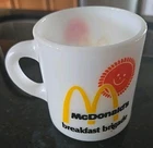 Vintage 1970's McDonald's "Breakfast Brigade" White Milk Glass Coffee Mug