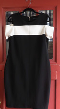 Tommy Hilfiger Women's Classic Black White Cold Shoulder Pencil Dress Size 4