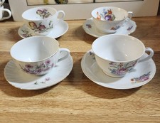 Mismatched China Tea Cups Saucers Pinks Florals Tea Party 4 Sets
