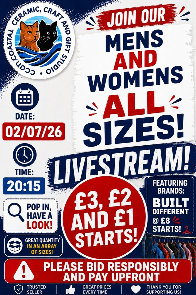 £1 STARTS* MENS AND WOMENS CLOTHING LIVESTREAM (02/06/26)