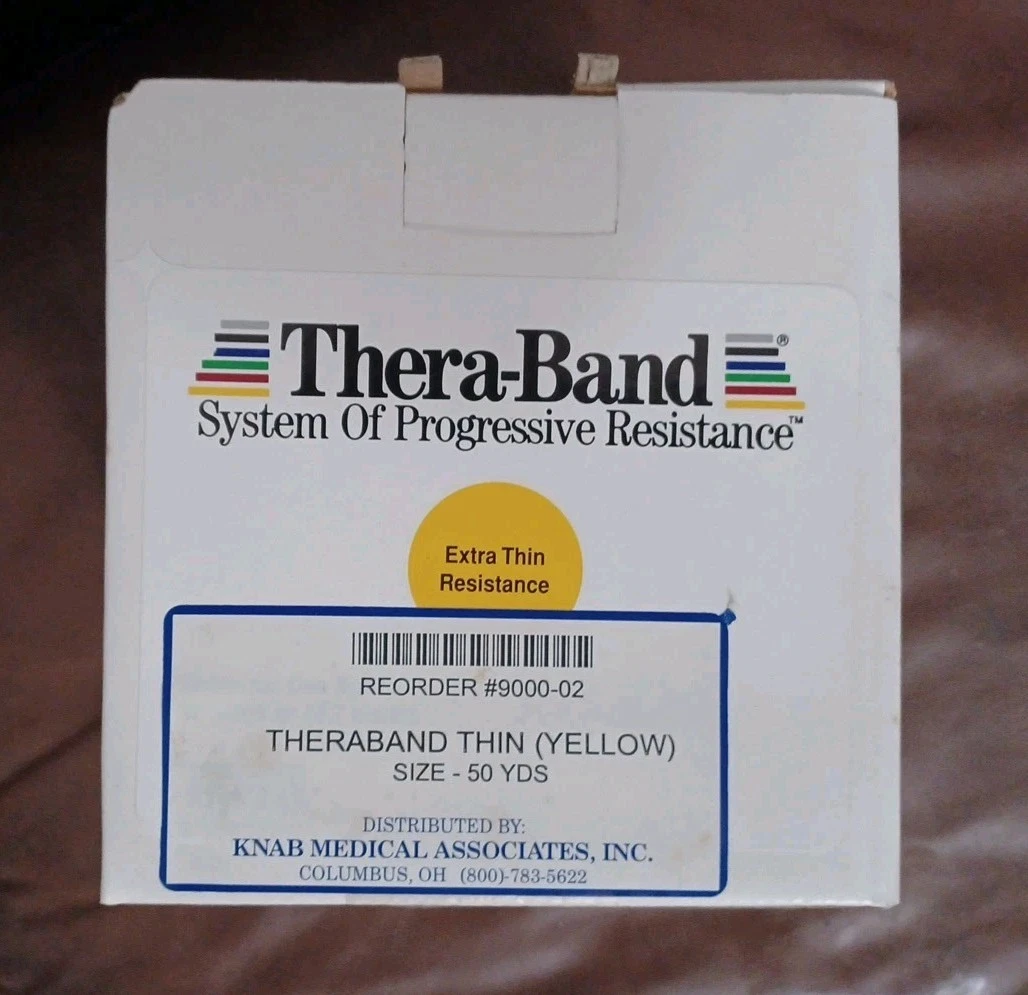 THERA-BAND 50 Yards Ex-Thin Yellow Resistance Band. 5.5 Inch Wide