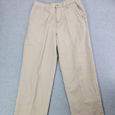Chaps Pants Mens 32x34 Khaki Chino Flat Front Cotton Casual Classic Fit Dress