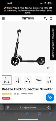 Jetson Beeeze Electric Scooter (For Parts)