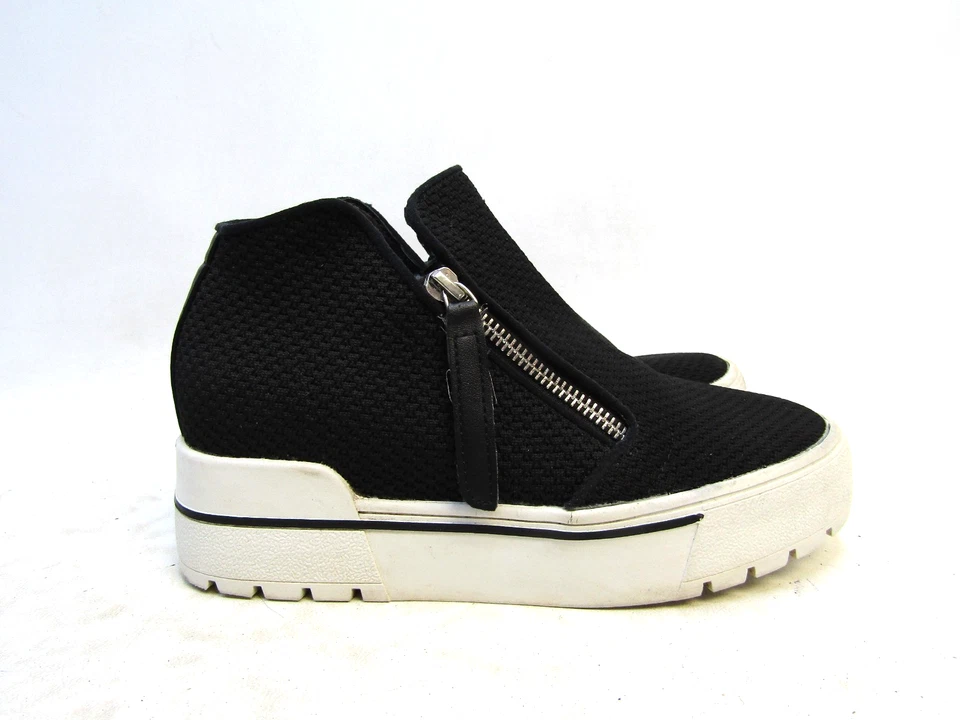 Steve Madden Mujer Talla 6.5 Negro Tela Tobillo Moda Botín Botín Foto 3 de 4