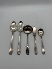 5-Piece 1847 Rogers Bros Silver Plate Daffodil Hostess Serving Set