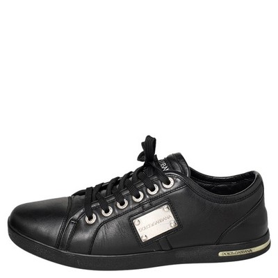 Dolce & Gabbana Black Cap Toe Low Top Sneakers Size 40.5 | eBay