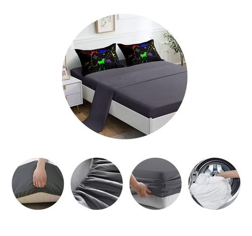 6 Pieces Gaming Bedding Set for Boys Gamer Comforter Set Full Size,Game Contr... - Picture 4 of 7