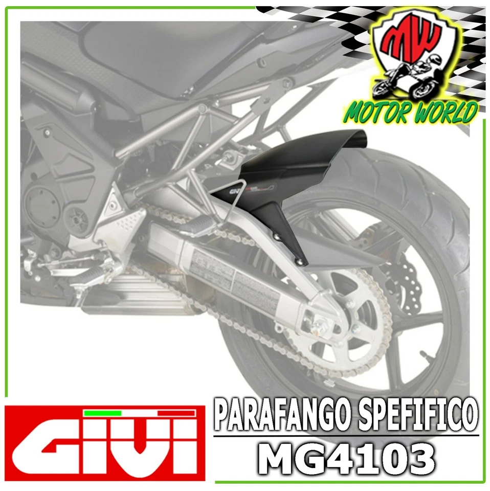 MG4103 GIVI PARAFANGO POSTERIORE IN ABS NERO KAWASAKI VERSYS 650 2010 2011 2012 - Immagine 2 di 2