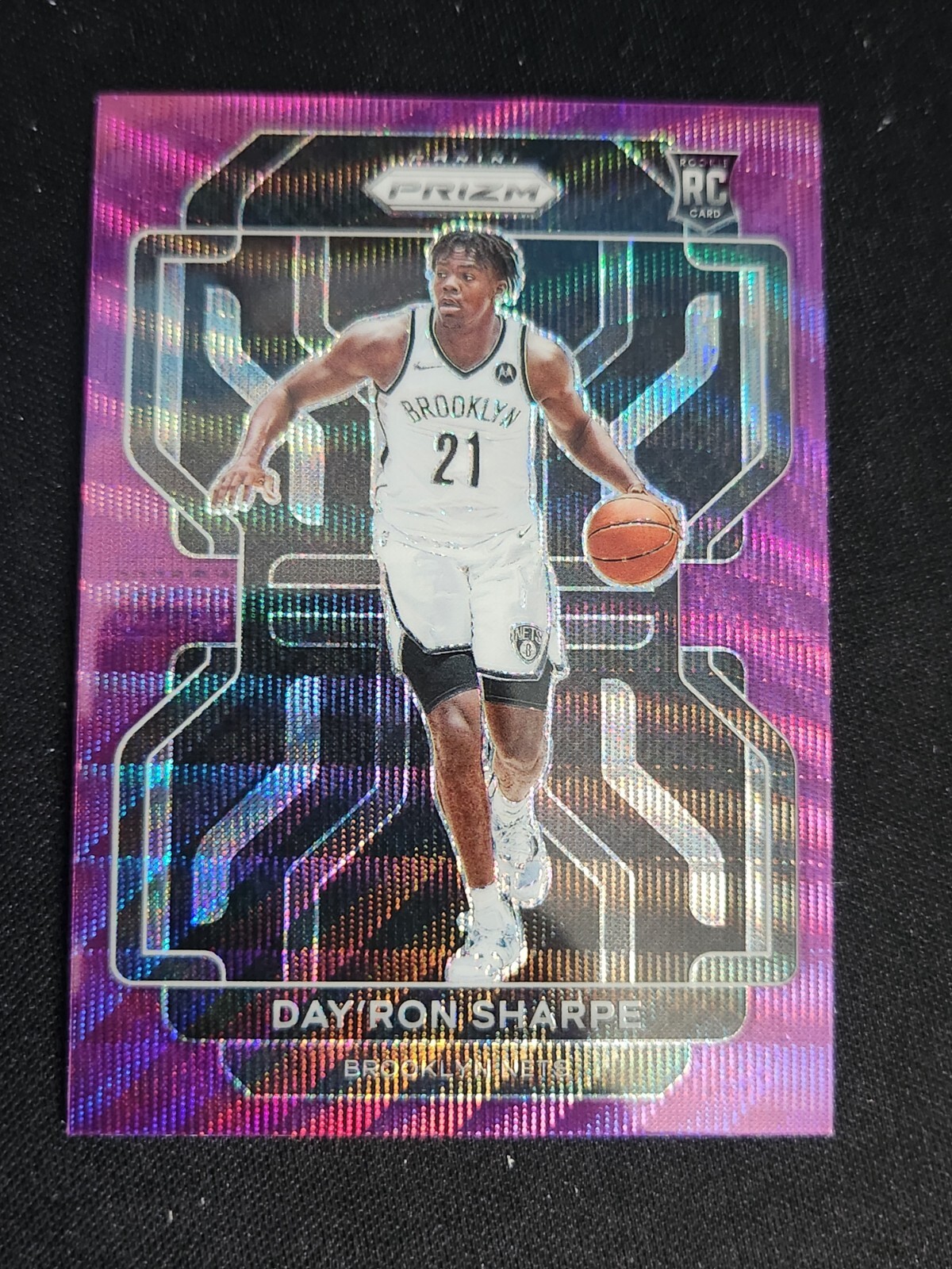 2021-22 Panini Prizm Purple Wave Prizm Rookie Card #281 Day'ron Sharpe NBA
