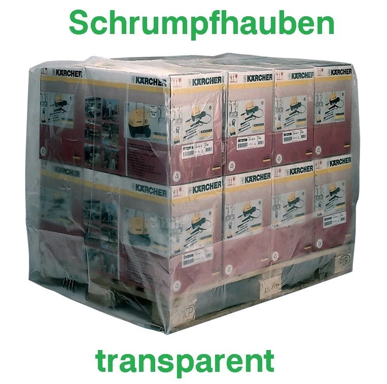 NW 1 Stück Europaletten Schrumpfhaube 1250/850x1250mm Stärke 125µm transparent