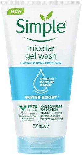 Simple Water Boost Micellar Gel Facial Wash, 5 Oz (150 ML) free shipping world - Picture 3 of 10