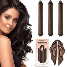 BLINKEEN Jumbo Heatless Hair Curler,Velvet Rods with Hook for Blowout Curls,