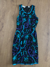 VINTAGE SIZE XS LAURENCE KAGAR BEADED DRESS 100% SILK