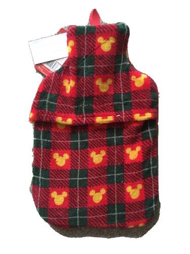 GEORGE DISNEY MICKEY MOUSE FESTIVE XMAS RED HOT WATER BOTTLE TARTAN FLEECE COVER - Picture 10 of 11