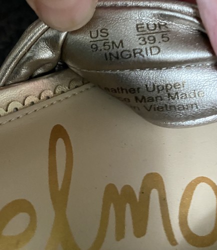 Sandalo Sam Edelman Ingrid pelle champagne punta aperta cinturino alla caviglia tacco a blocco largo - Foto 6 di 8