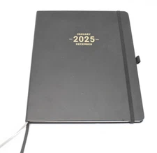 2025 Planner Calendar Weekly & Monthly Jan-Dec 8" x 10" Black Hardcover Planner