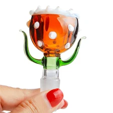 14MM male Flower Glass Bowl Slide for Glass Bong Water Pipe Replacement Part