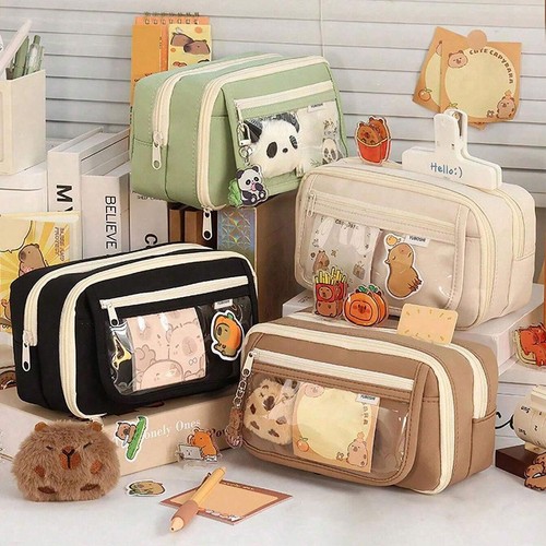 Large Capacity Pencil Case Flip Cover Stationery Bag Bag - Picture 22 of 24