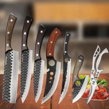 Kitchen Meat Cleaver Boning Knife Set Chef Scissors Vegetable Chopper Fit BBQ