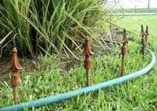 4  18" Garden Hose Guide Wrought Iron Metal Hose Guards