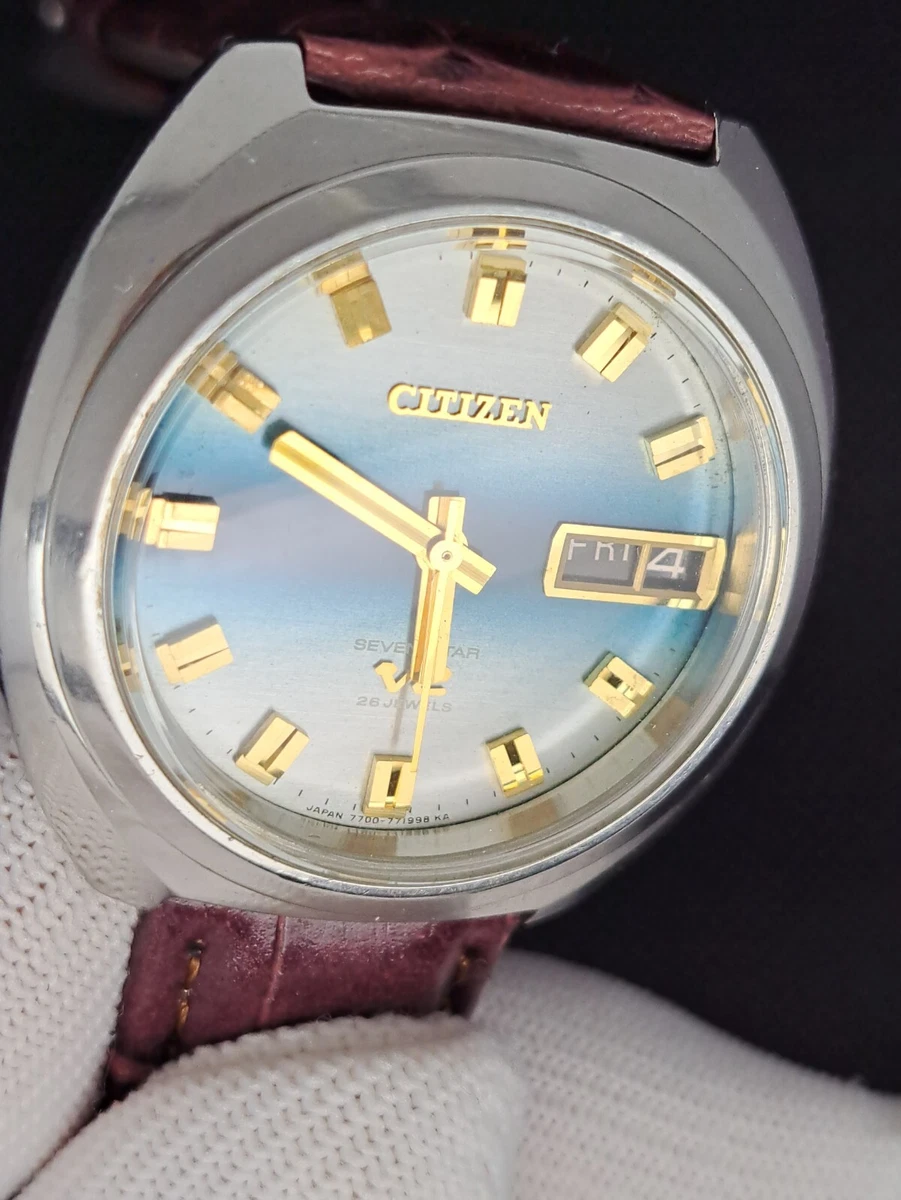 RARE CITIZEN 4-771206-k seven star v2 AUTOMATIC WINDING 26 JEWELS 1973 70s OLD