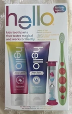 hello Kids Unicorn Sparkle & Dragon Dazzle!! 2+ Toothpaste/Toothbrush Set. New