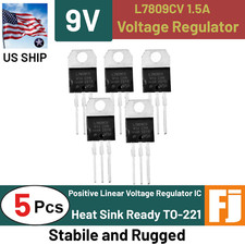 5x L7809CV  3 Pin Positive Voltage Regulator  9V 1.5A TO-220  US Ship