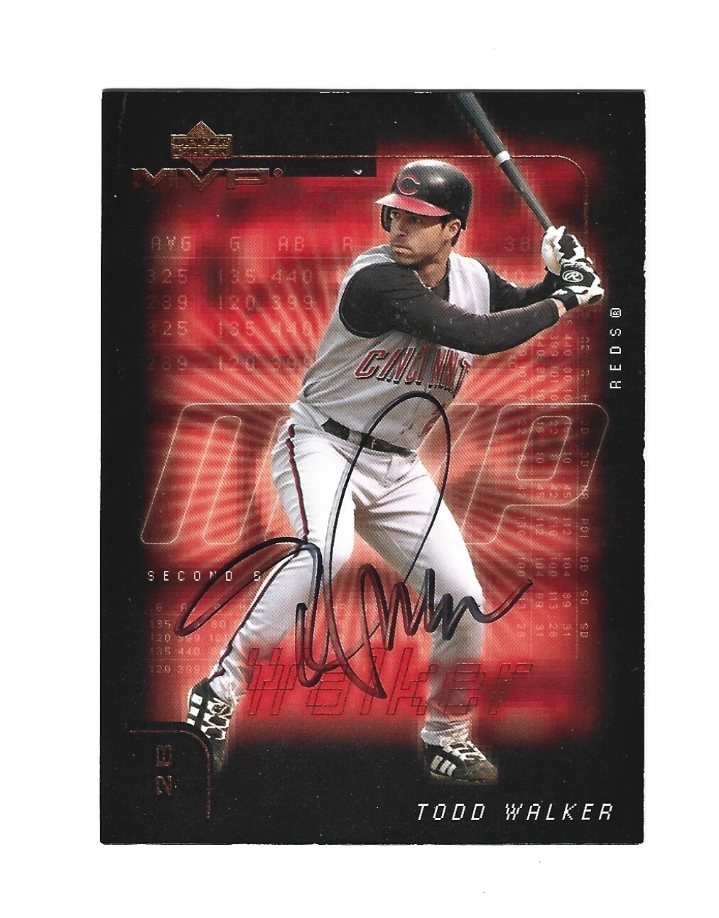 2002 Upper Deck MVP auto signed LSU Cincinnati Todd Walker #281 baseball card
