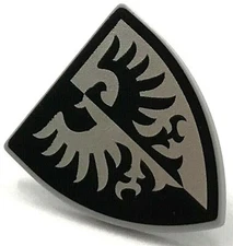 Lego New Light Bluish Gray Minifigure Shield Black Falcon Knight Castle Pattern