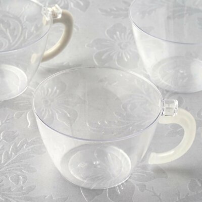 Clear Disposable Plastic Drink Cups GLASSES 6 oz. Fancy Party Wedding Tableware