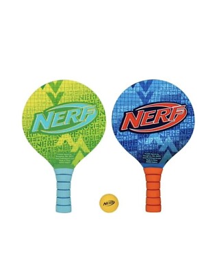 Franklin Sports NERF 2-Player Paddleball Set (2 Paddles, 1 Ball) Multi-Color NIP