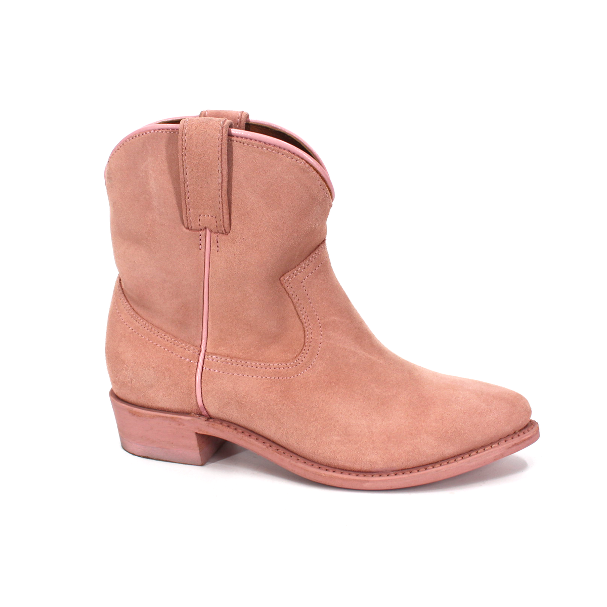 Frye Billy Short Western Boots Dusty Pink Suede Leather  display picture 1